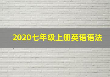 2020七年级上册英语语法