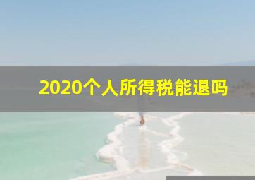 2020个人所得税能退吗