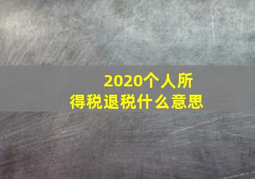 2020个人所得税退税什么意思