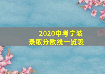 2020中考宁波录取分数线一览表