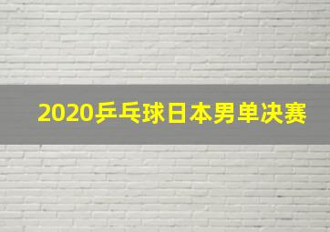 2020乒乓球日本男单决赛