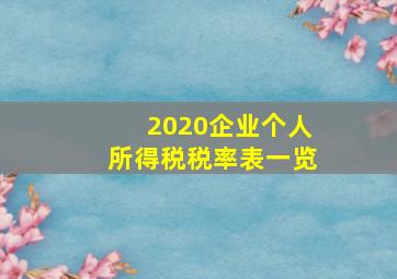 2020企业个人所得税税率表一览