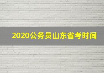 2020公务员山东省考时间