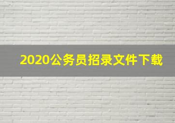 2020公务员招录文件下载