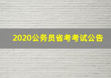 2020公务员省考考试公告