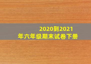 2020到2021年六年级期末试卷下册