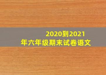 2020到2021年六年级期末试卷语文