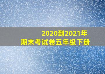 2020到2021年期末考试卷五年级下册