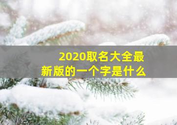 2020取名大全最新版的一个字是什么