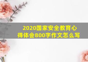 2020国家安全教育心得体会800字作文怎么写