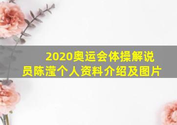 2020奥运会体操解说员陈滢个人资料介绍及图片