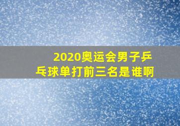 2020奥运会男子乒乓球单打前三名是谁啊