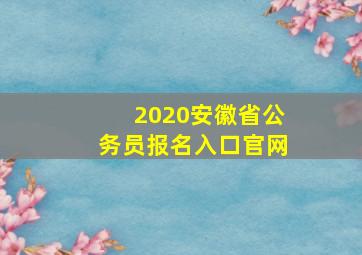 2020安徽省公务员报名入口官网