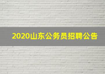 2020山东公务员招聘公告