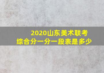 2020山东美术联考综合分一分一段表是多少