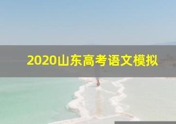 2020山东高考语文模拟