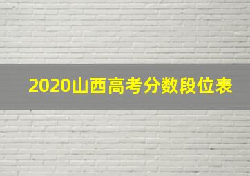 2020山西高考分数段位表