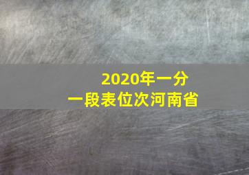 2020年一分一段表位次河南省