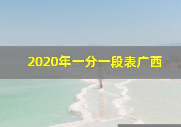 2020年一分一段表广西