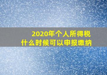 2020年个人所得税什么时候可以申报缴纳