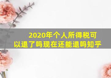 2020年个人所得税可以退了吗现在还能退吗知乎