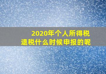 2020年个人所得税退税什么时候申报的呢