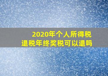 2020年个人所得税退税年终奖税可以退吗