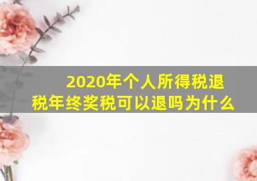 2020年个人所得税退税年终奖税可以退吗为什么