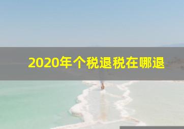 2020年个税退税在哪退