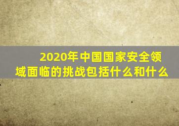 2020年中国国家安全领域面临的挑战包括什么和什么