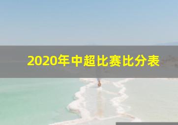 2020年中超比赛比分表