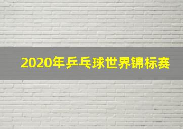 2020年乒乓球世界锦标赛