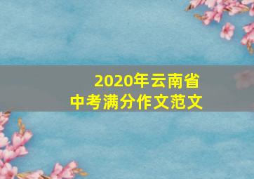 2020年云南省中考满分作文范文