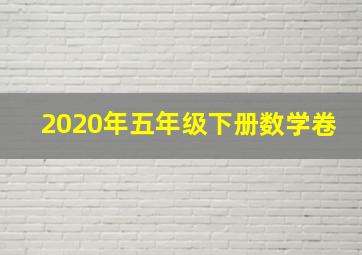 2020年五年级下册数学卷