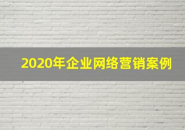 2020年企业网络营销案例