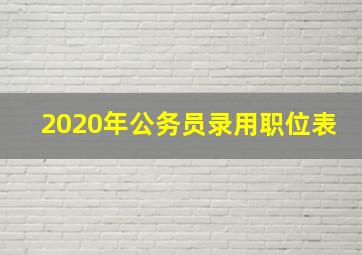 2020年公务员录用职位表