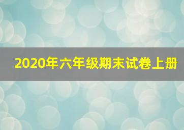 2020年六年级期末试卷上册