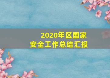 2020年区国家安全工作总结汇报