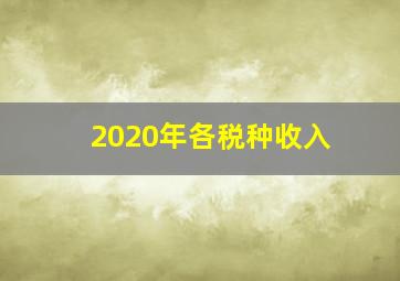 2020年各税种收入