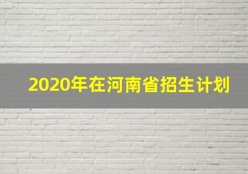 2020年在河南省招生计划