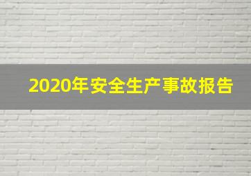 2020年安全生产事故报告