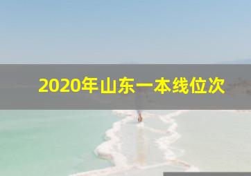 2020年山东一本线位次