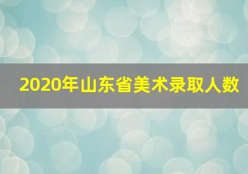 2020年山东省美术录取人数