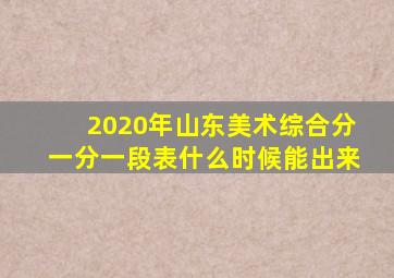 2020年山东美术综合分一分一段表什么时候能出来