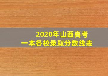 2020年山西高考一本各校录取分数线表