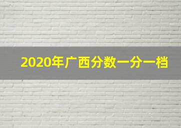 2020年广西分数一分一档