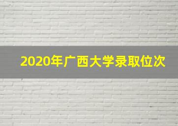 2020年广西大学录取位次