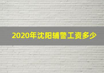 2020年沈阳辅警工资多少