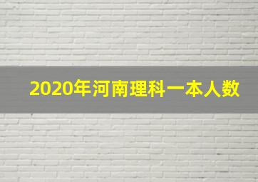 2020年河南理科一本人数