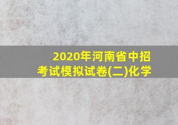 2020年河南省中招考试模拟试卷(二)化学